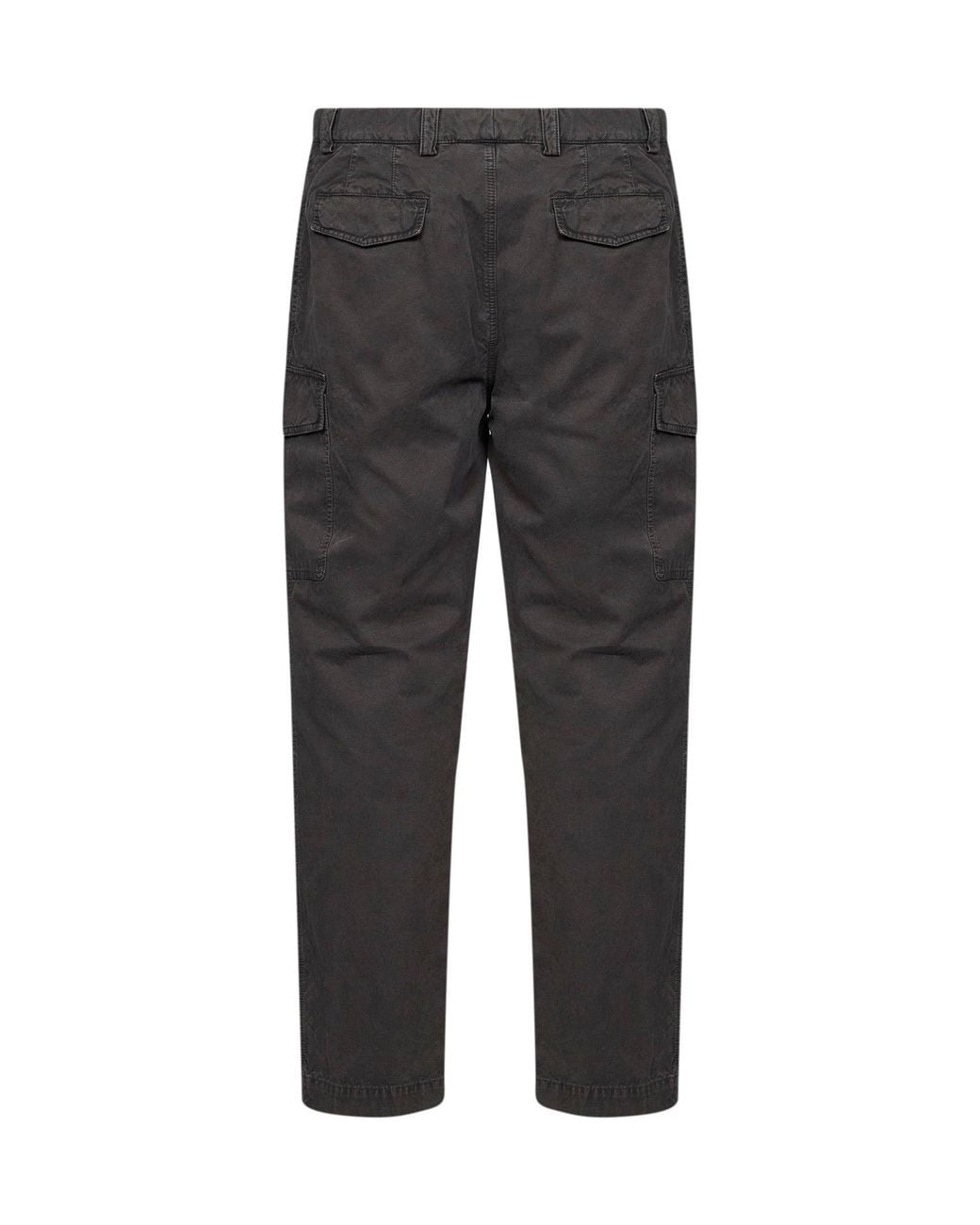 Brunello Cucinelli Gray Dark Peached Cotton Gabardine Cargo Trousers for men