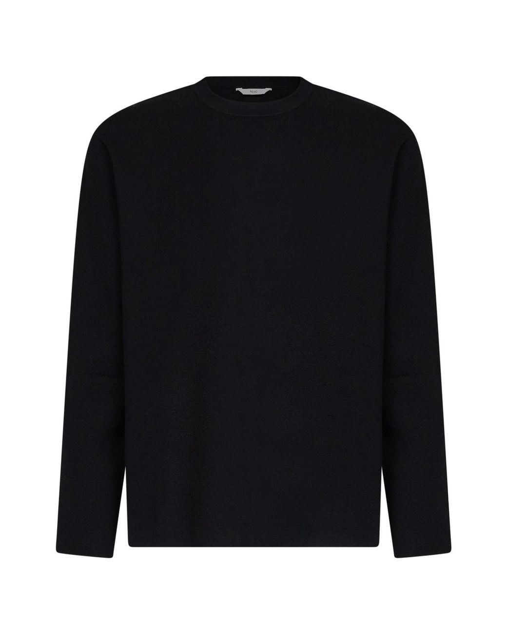 Hevò Black Compact Viscose-Blend Knit Fiumara Sweater for men