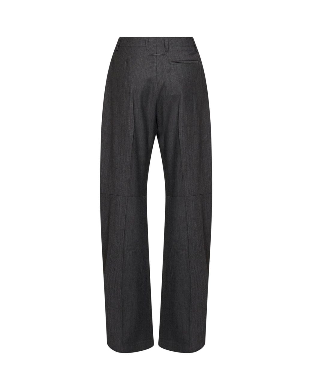 MM6 by Maison Margiela Black Wool Blend Wide-Leg Tailored Trousers