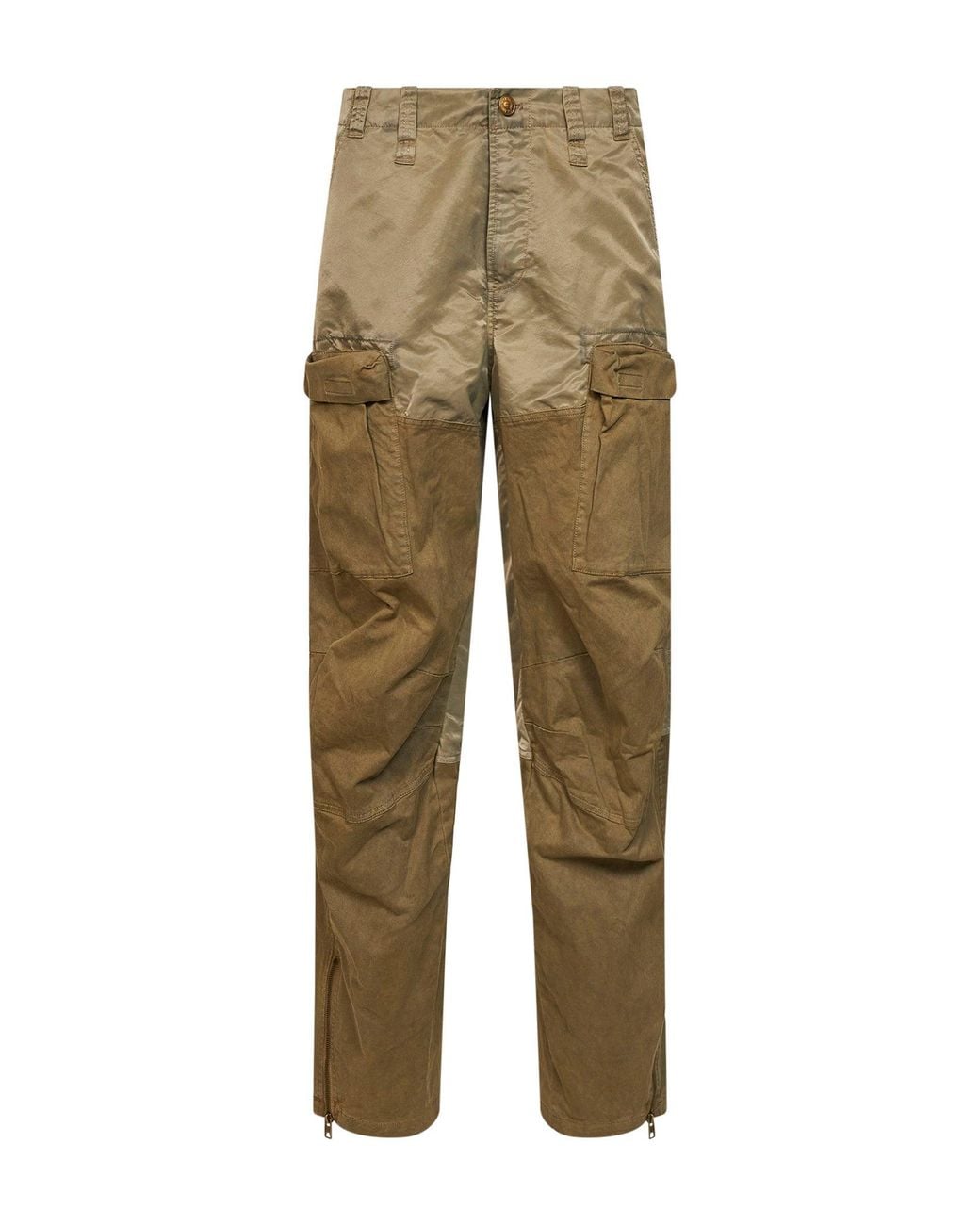 DIESEL Natural Khaki Stretch Cotton And Nylon P-Parker Cargo Trousers