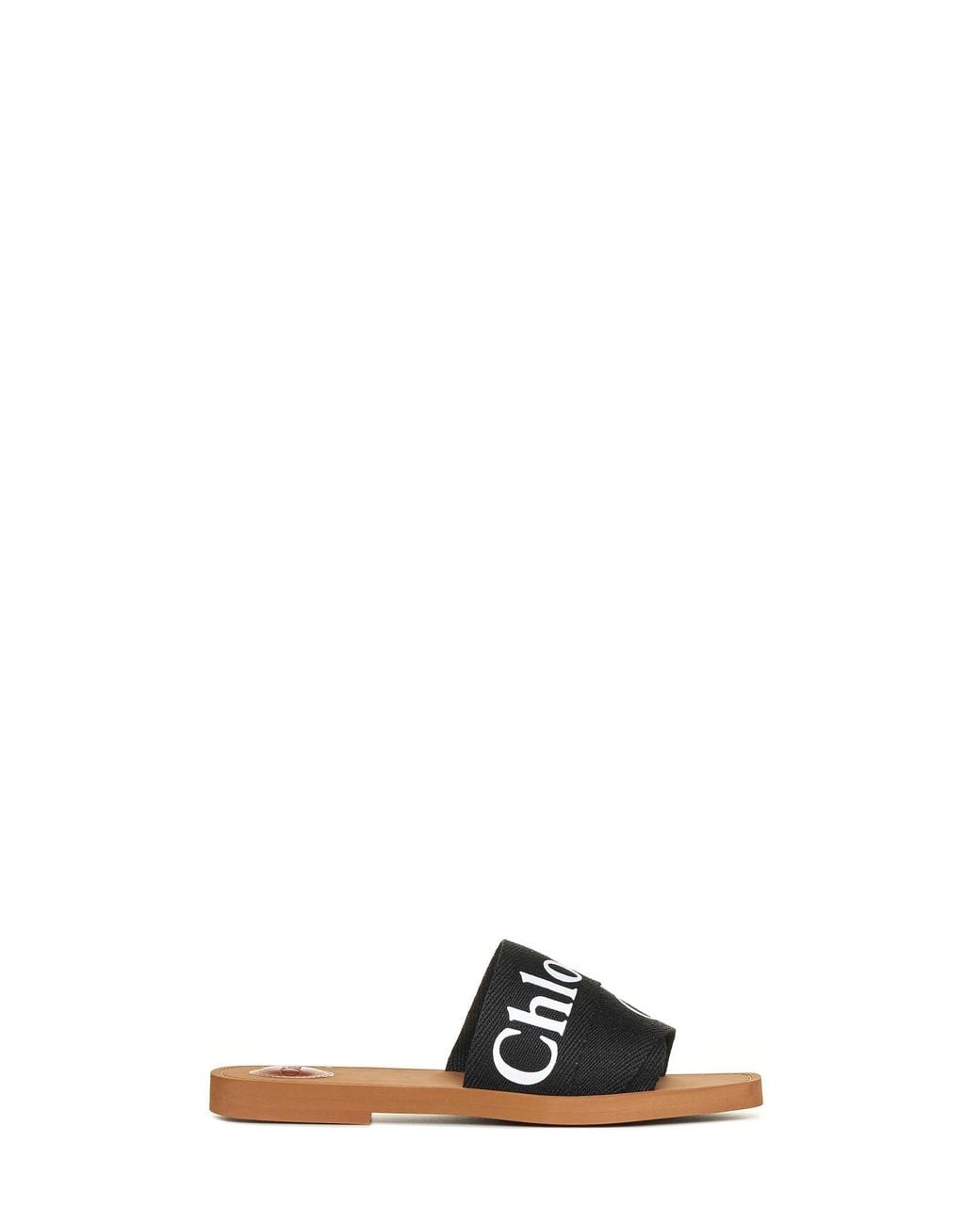 Chloé Multicolor Chloé Woody Linen Flat Sandals