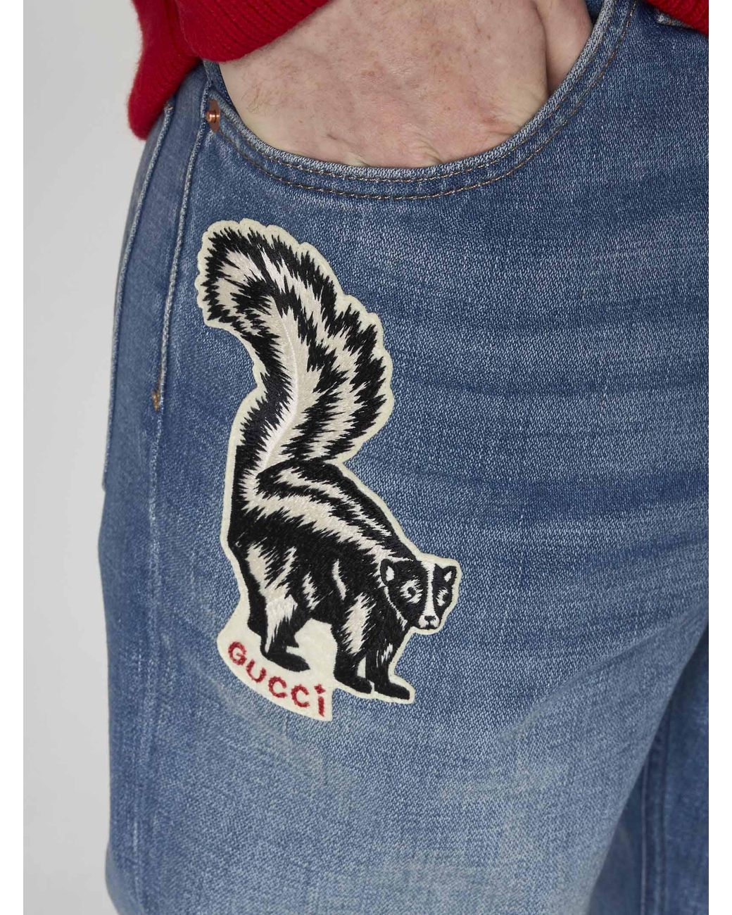 Gucci cheap wolf jeans