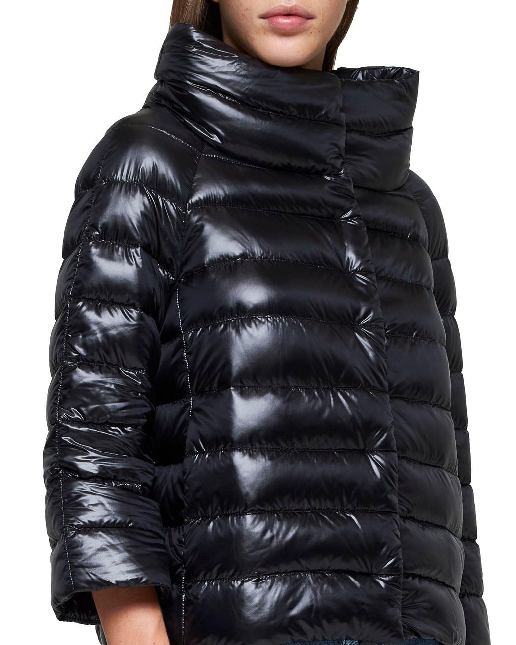 Herno Icons Black Short Sofia Quilted And Padded Nylon Down Jacket<Br