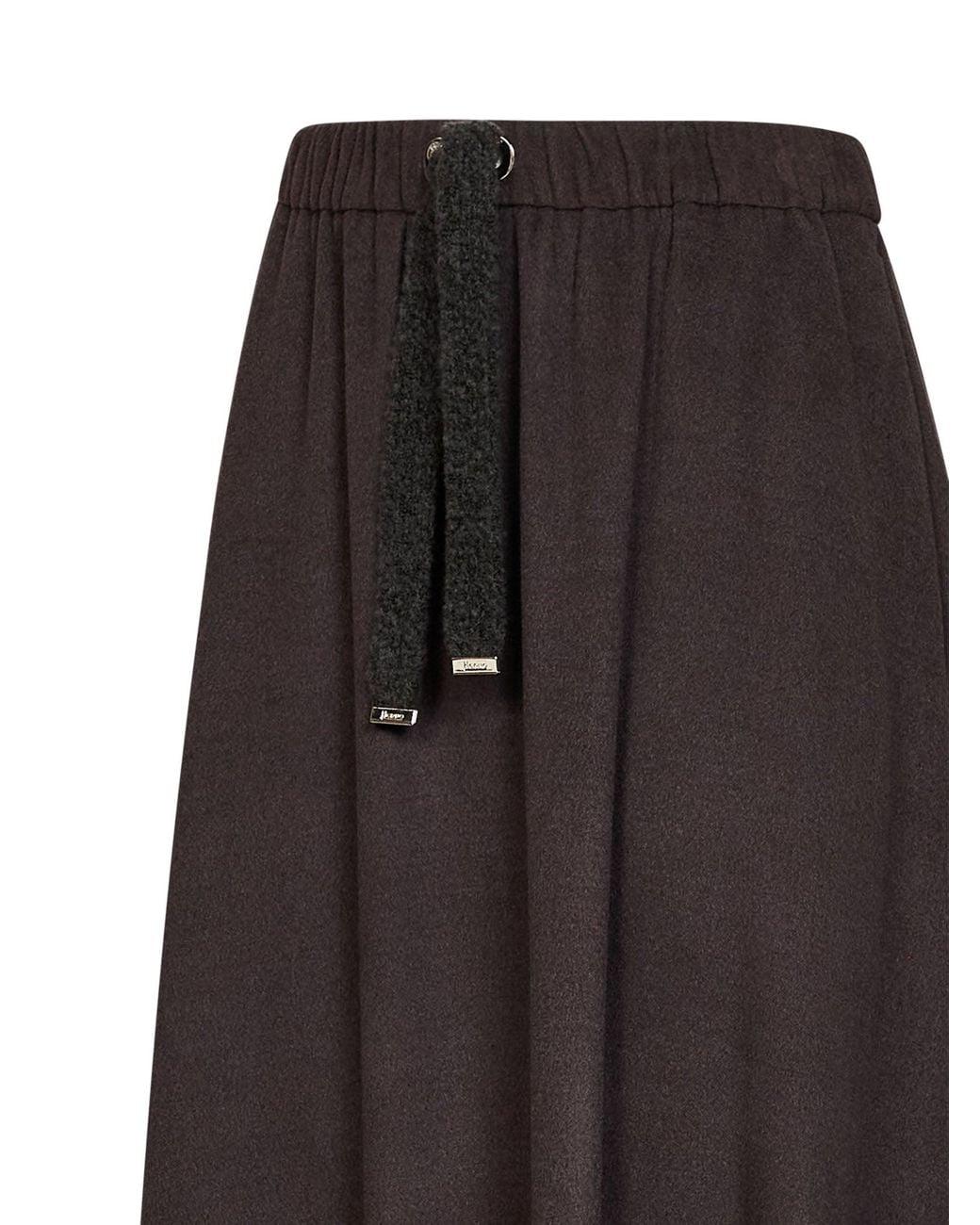 Herno Resort Black Dark Chocolate Cashmere-Feel Flannel Resort Long Skirt for men