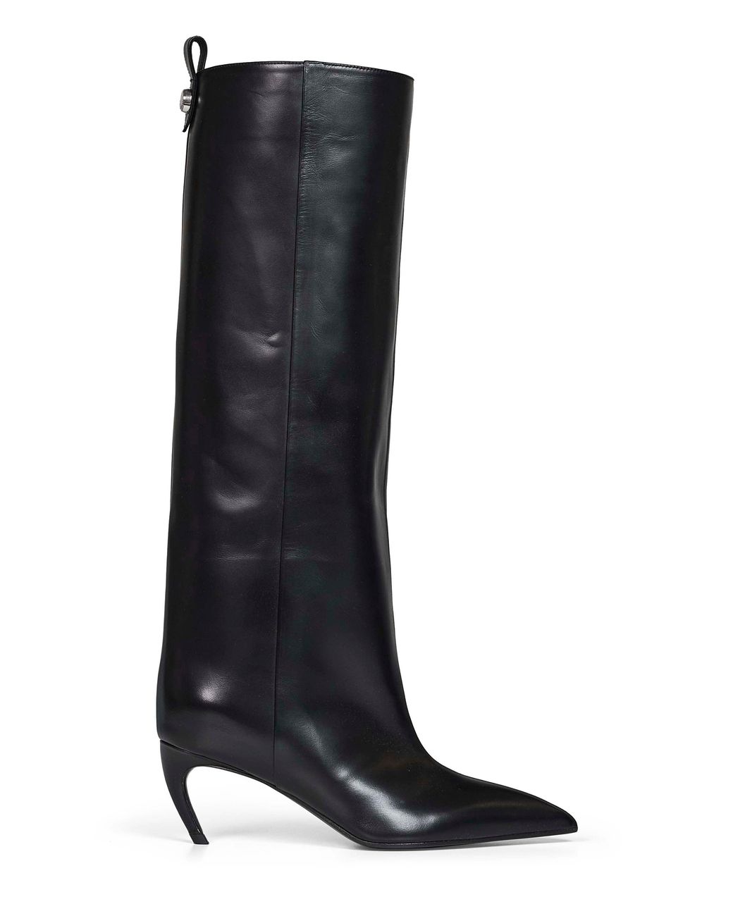The Attico Black Leather "Lea" Knee-High Boots
