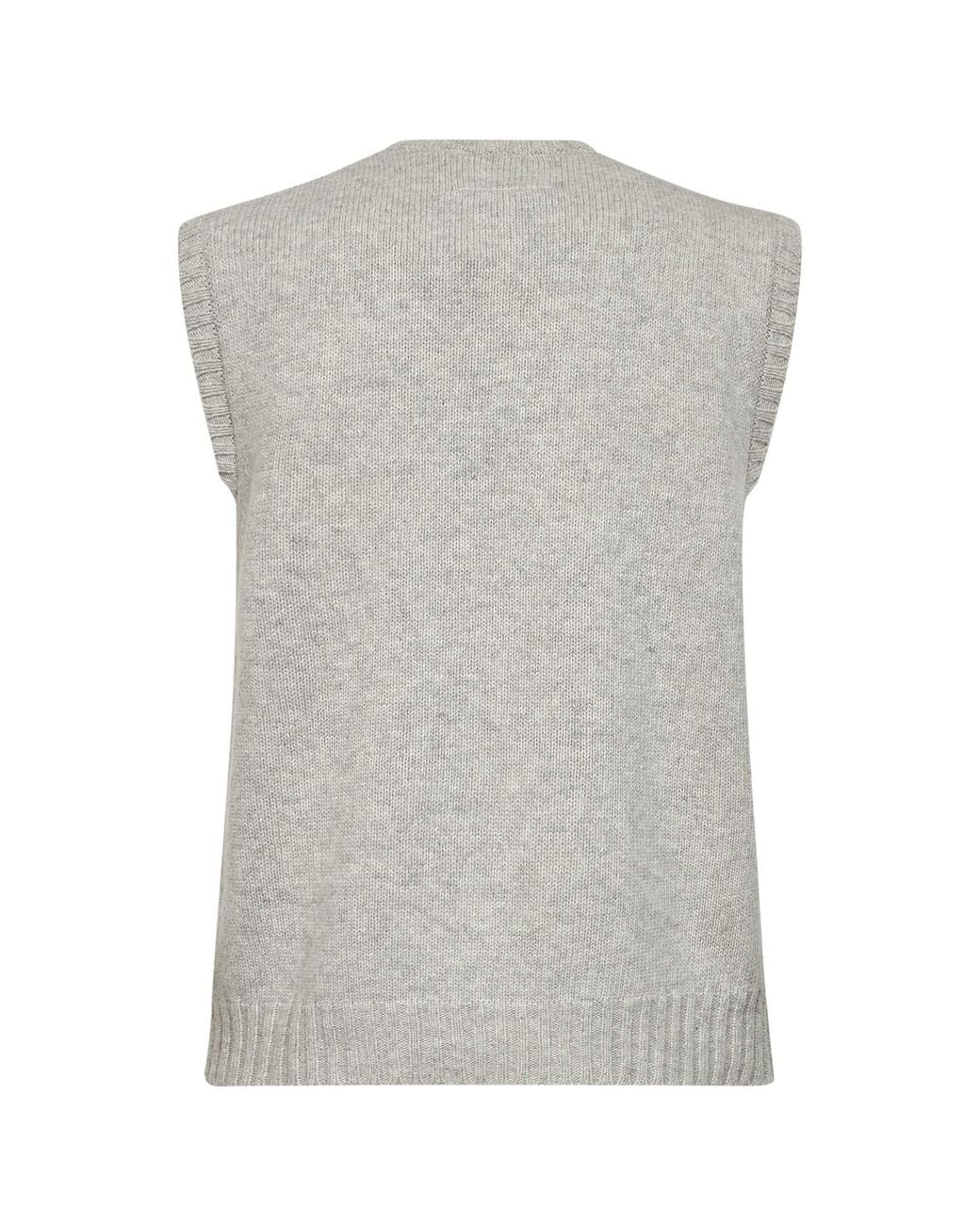 MM6 by Maison Margiela Gray Melange Wool Blend Knit Vest With Signature for men