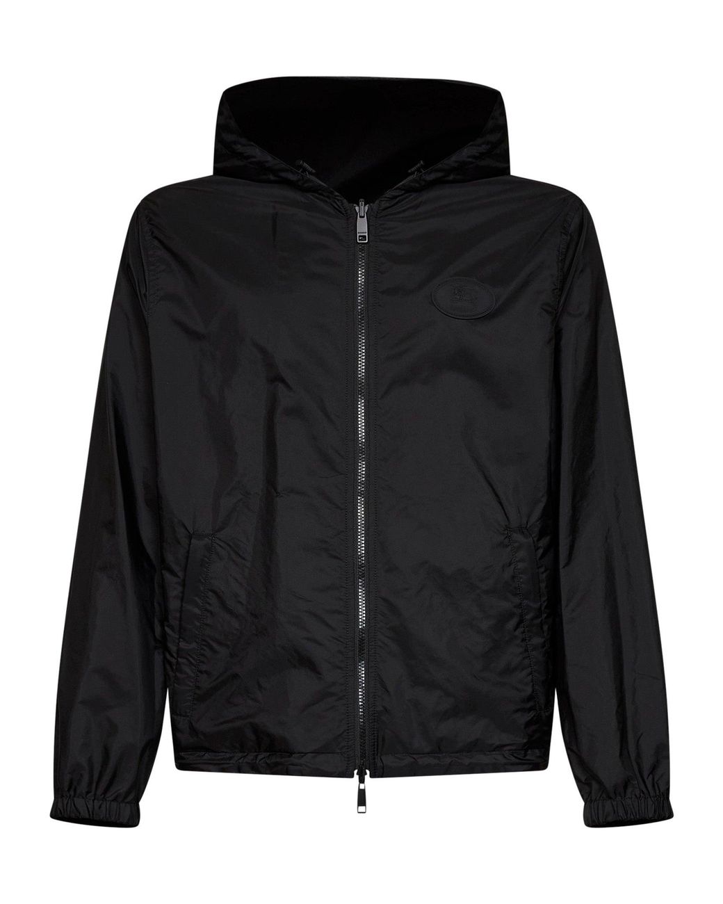 Burberry Black Newport Check Reversible Hooded Jacket for men