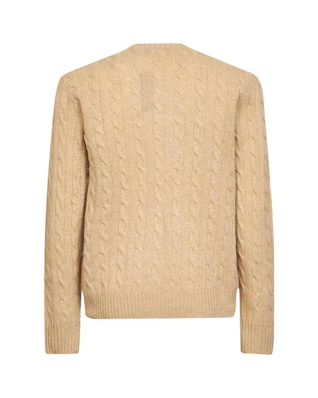 Polo Ralph Lauren Natural Camel Melange Cable-Knit Wool And Cashmere Sweater for men