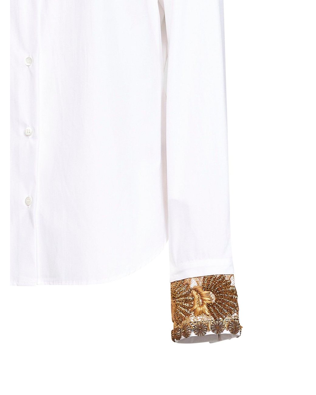 Dries Van Noten White Cotton Poplin Chloris Embroidered Shirt