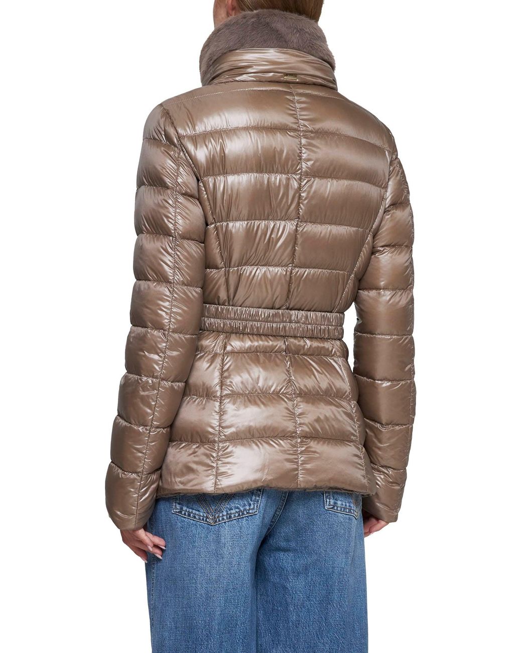 Herno Icons Brown Claudia Quilted Nylon Down Jacket By