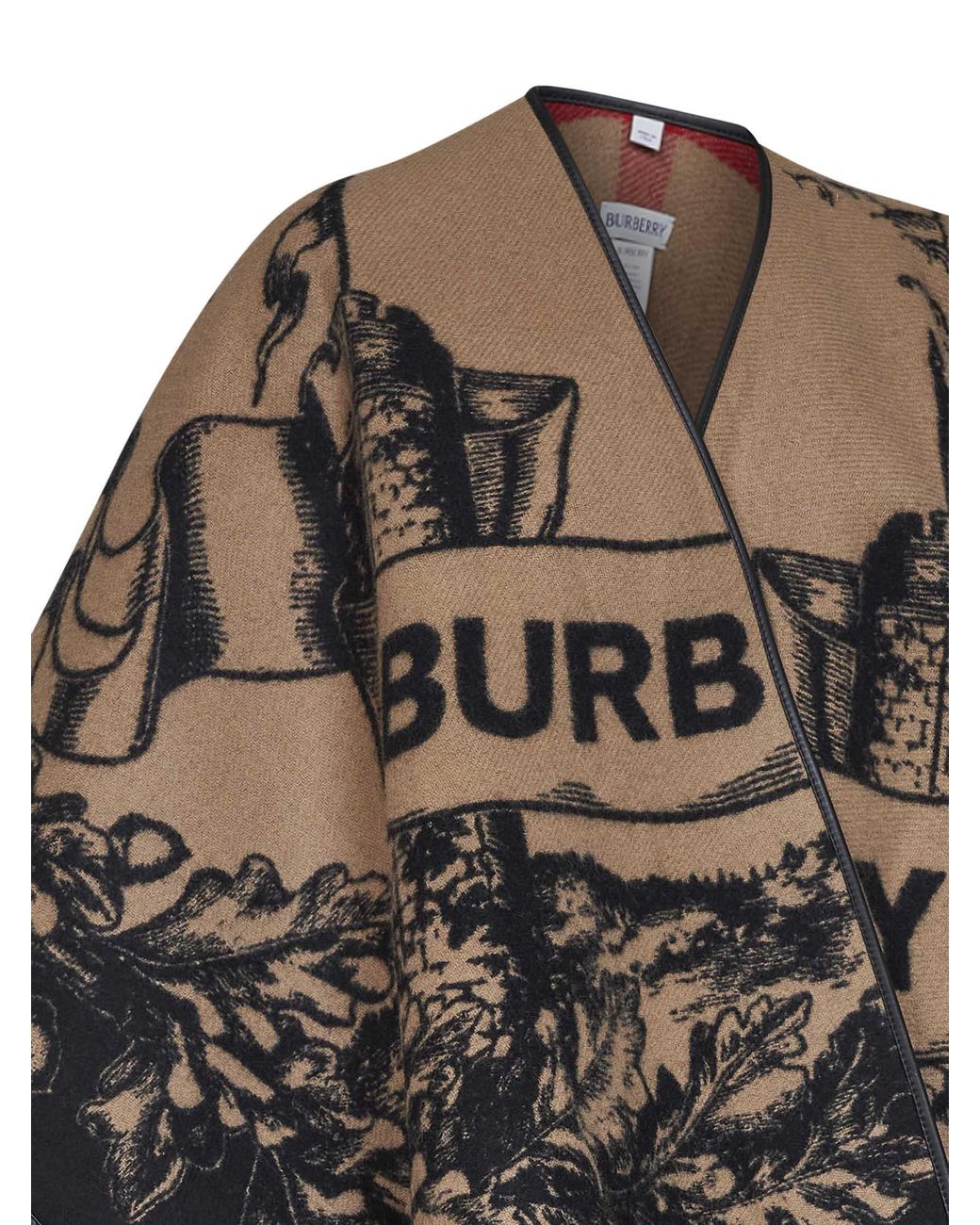 Burberry Black Archive Gallant Knight Wool Cape