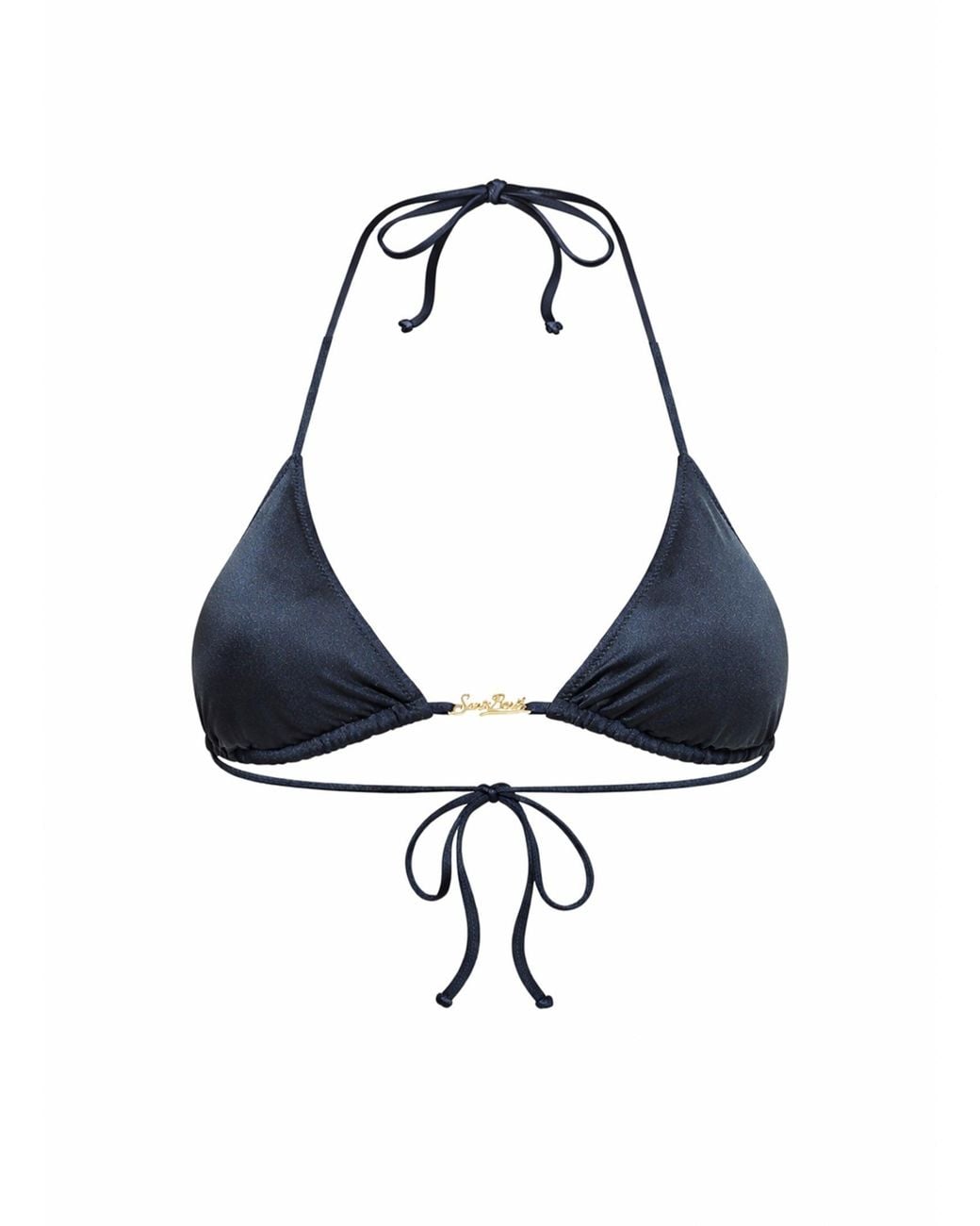 Mc2 Saint Barth Blue Triangle Bikini Top Leah Plate Lycra