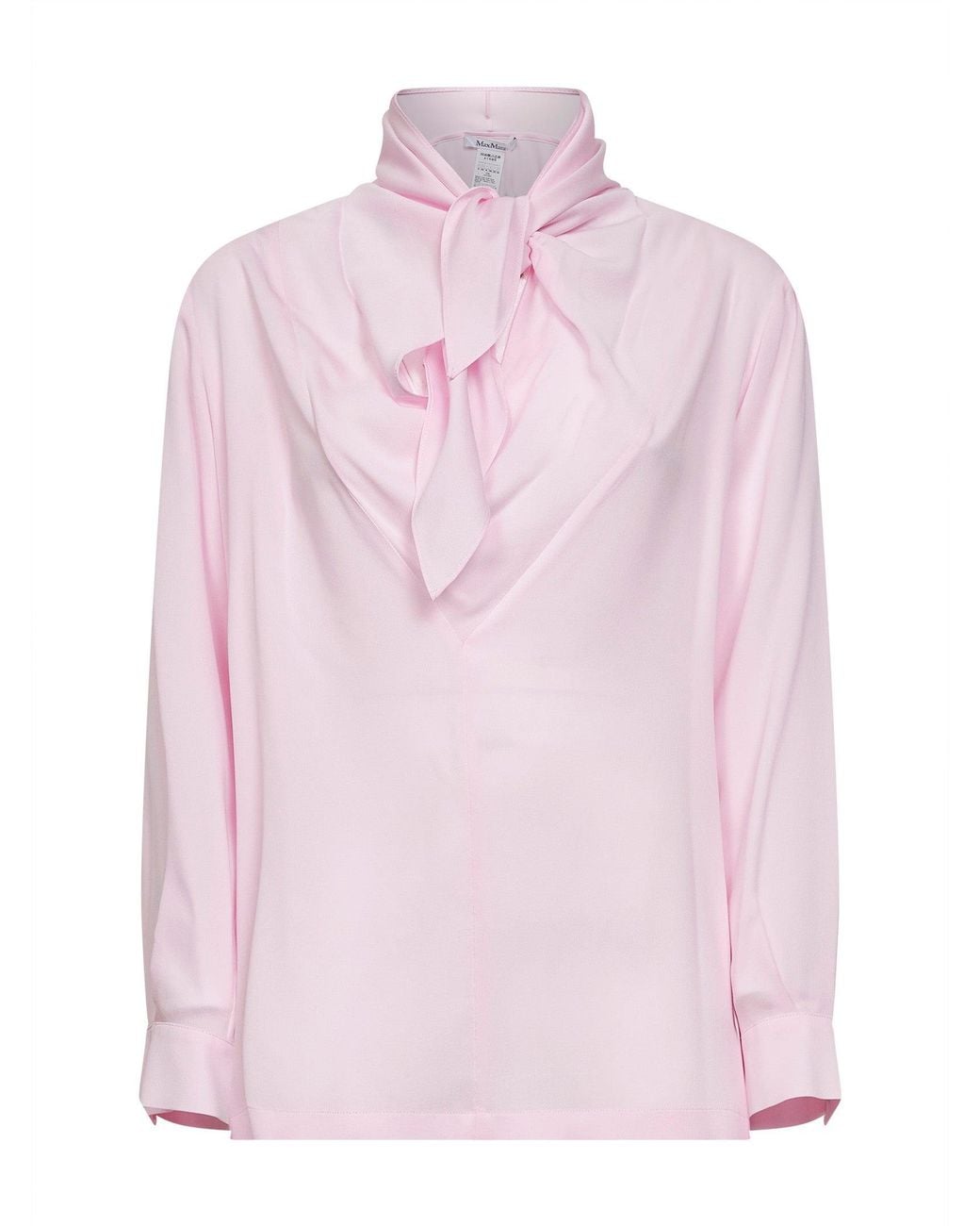 Max Mara Pink Silk Charmeuse Blouse With Foulard Collar