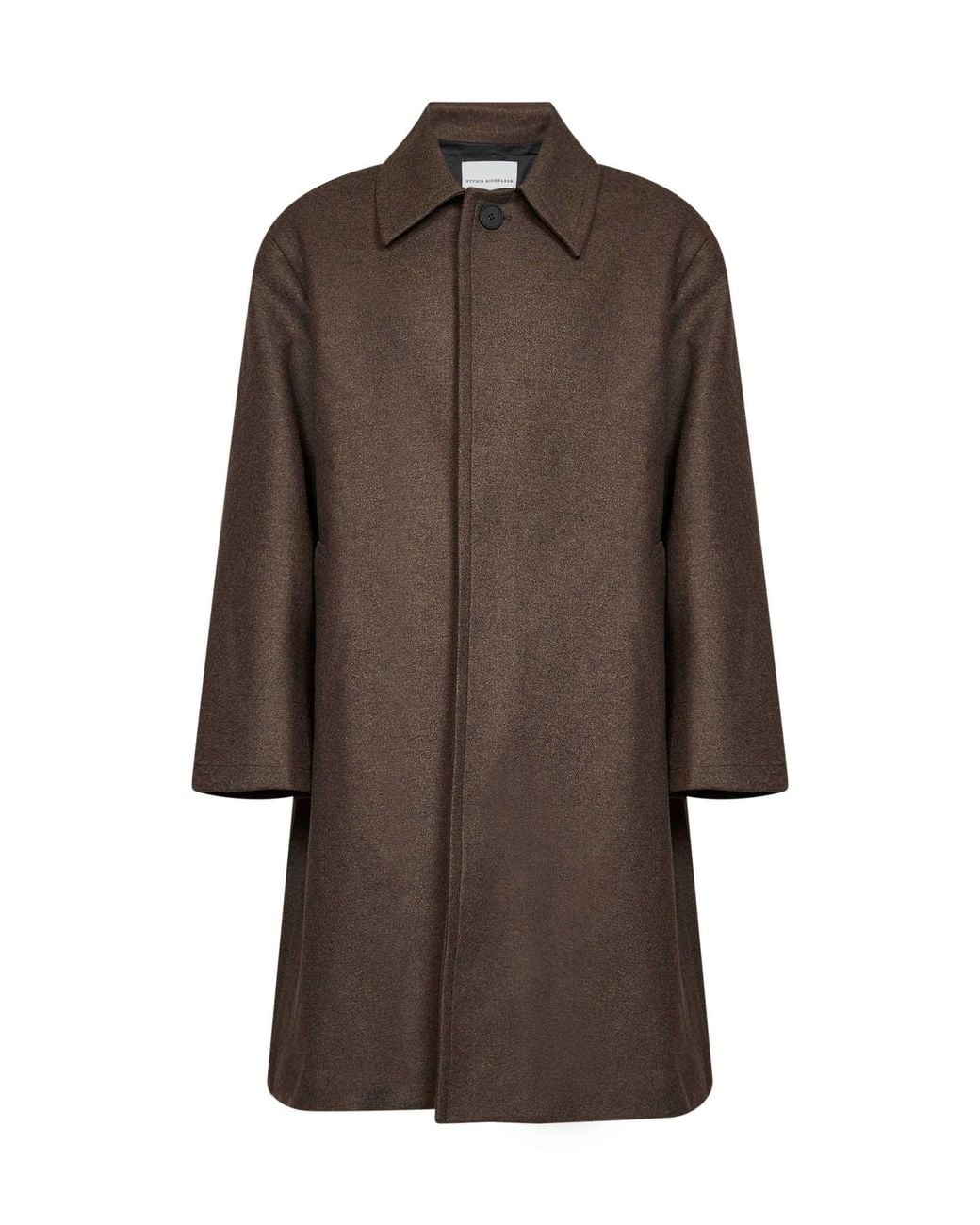 Studio Nicholson Brown Loden Wool-Blend Ady Single-Breasted Coat for men