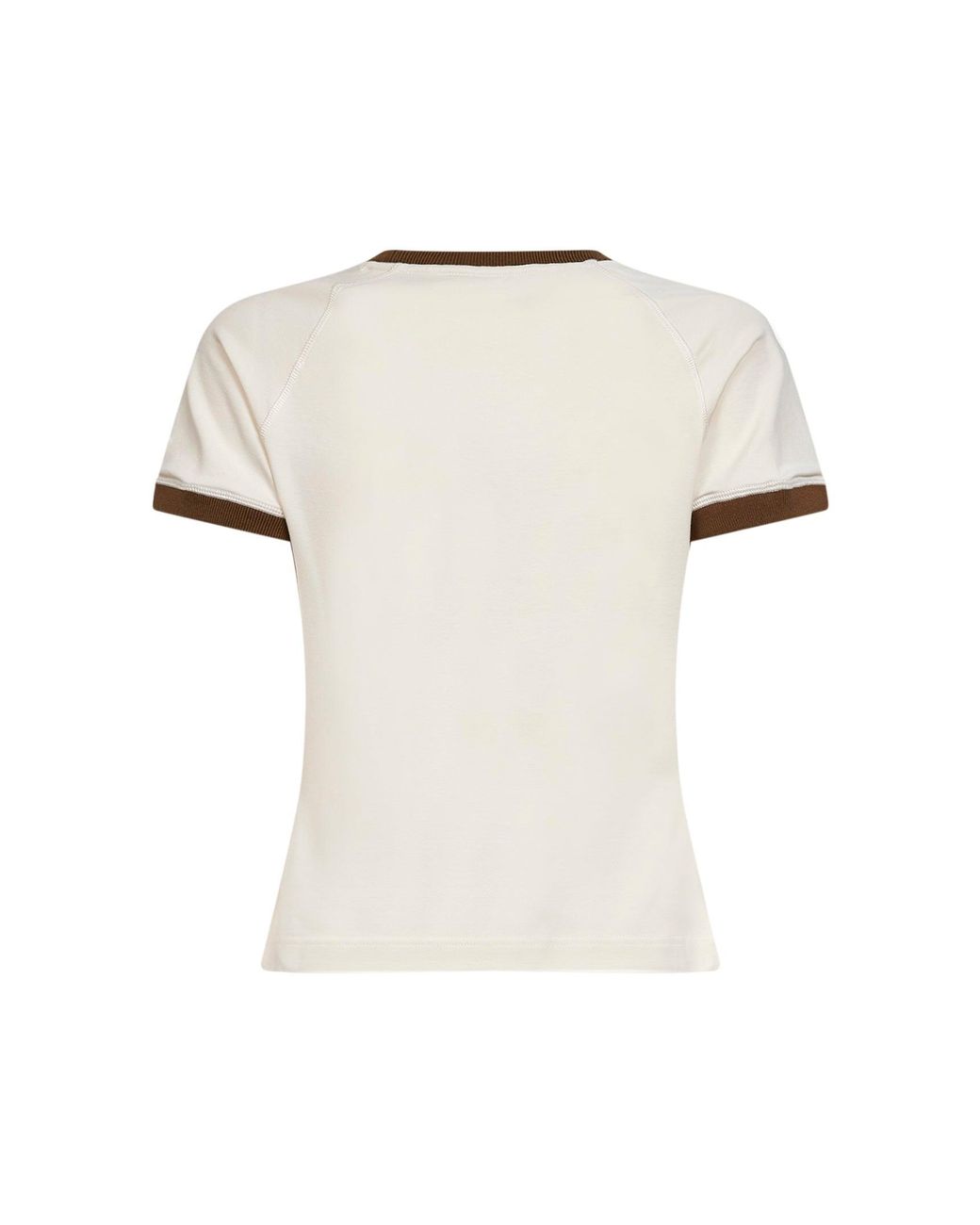 Moncler Natural Light Stretch Jersey Logo And Heart T-Shirt