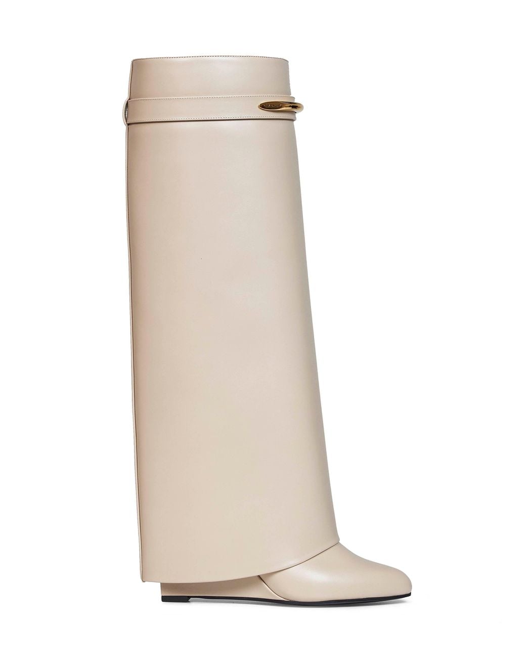 Givenchy White Leather Shark Pinch Knee-High Boots