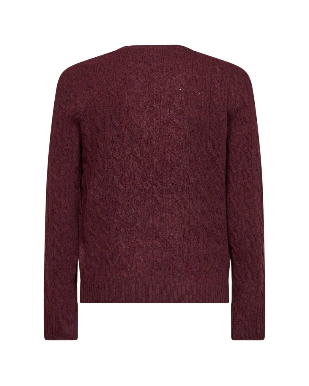 Polo Ralph Lauren Purple Aged Wine Heather Cable-Knit Wool And Cashmere Sweater for men