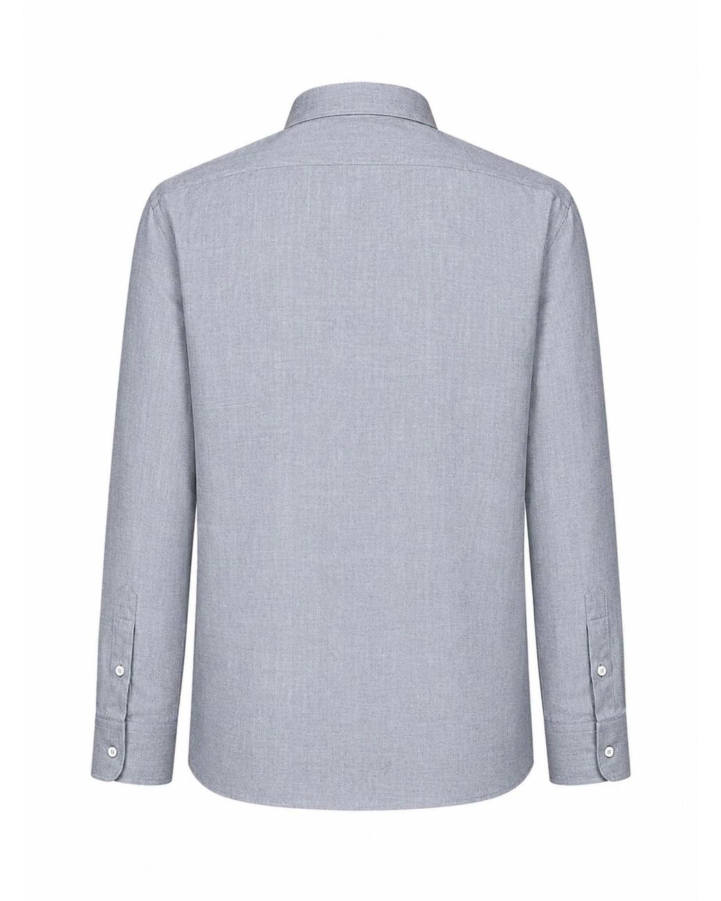 Brunello Cucinelli Blue Long-Sleeve Shirt Cotton-Lyocell for men