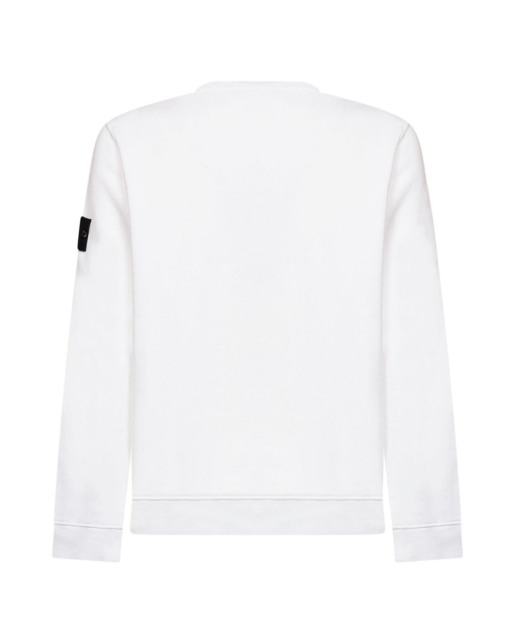 Stone Island White Organic Stretch Cotton Crewneck Sweatshirt for men