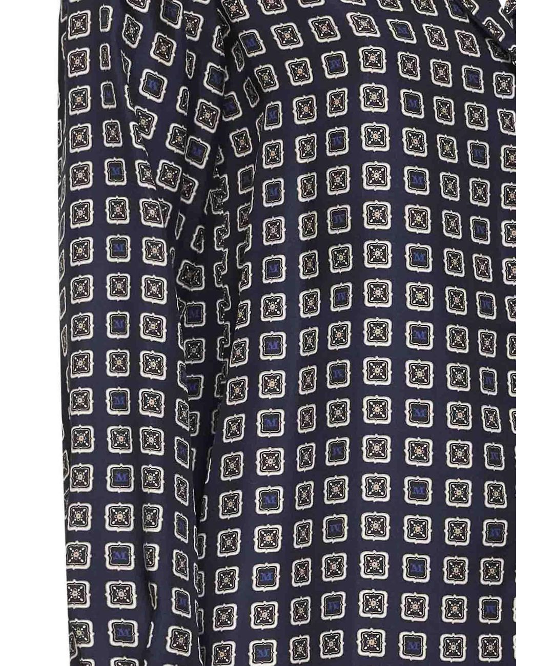 Max Mara Gray Mxmdisco Printed Silk Shirt