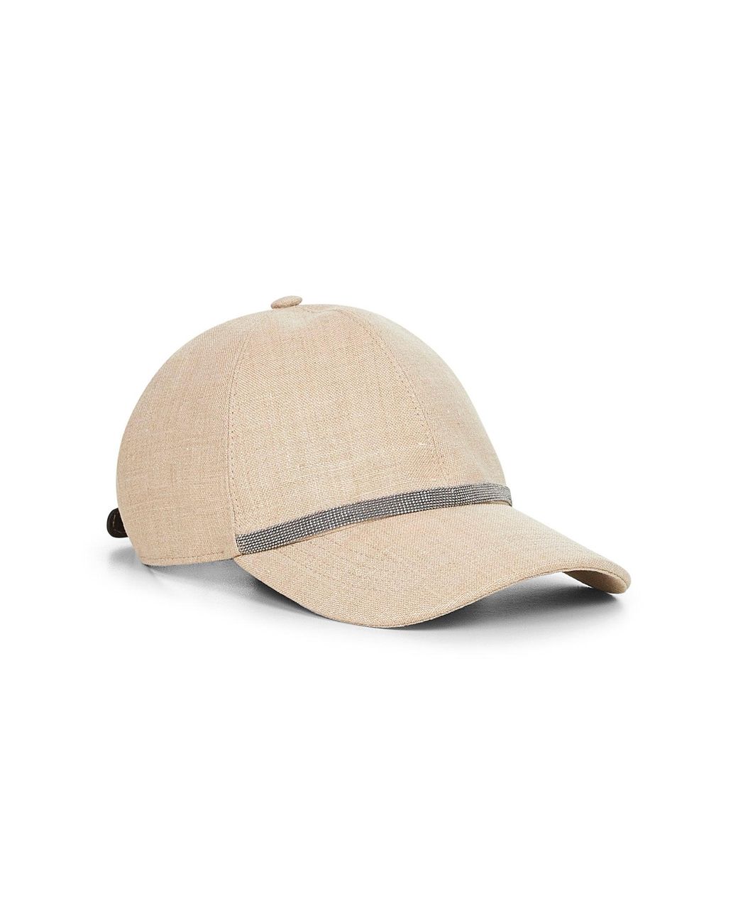 ハット BRUNELLO CUCINELLI Linen Baseball Hat with Shiny Band Brunello Cucinelli Linen Baseball Hat With Shiny Band in