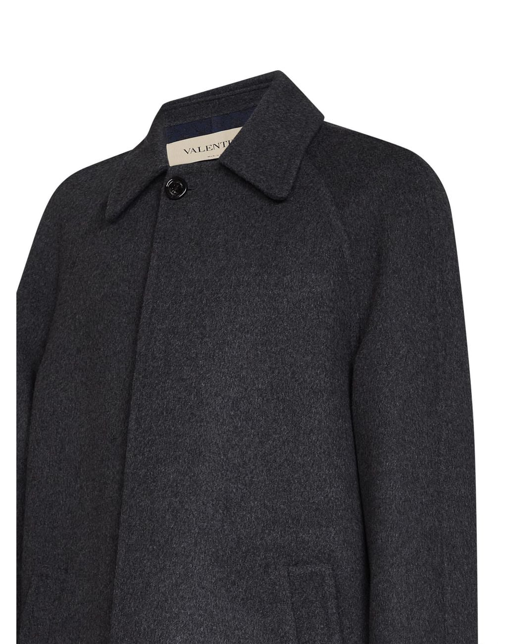 Valentino Blue Dark Double Wool Single-Breasted Coat for men