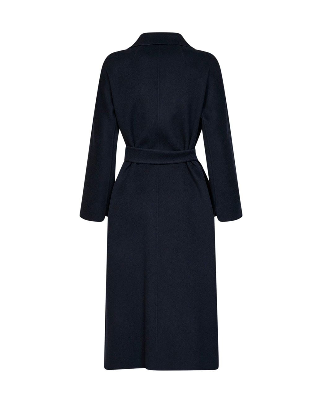 Max Mara Blue Dark Esturia Belted Midi Coat