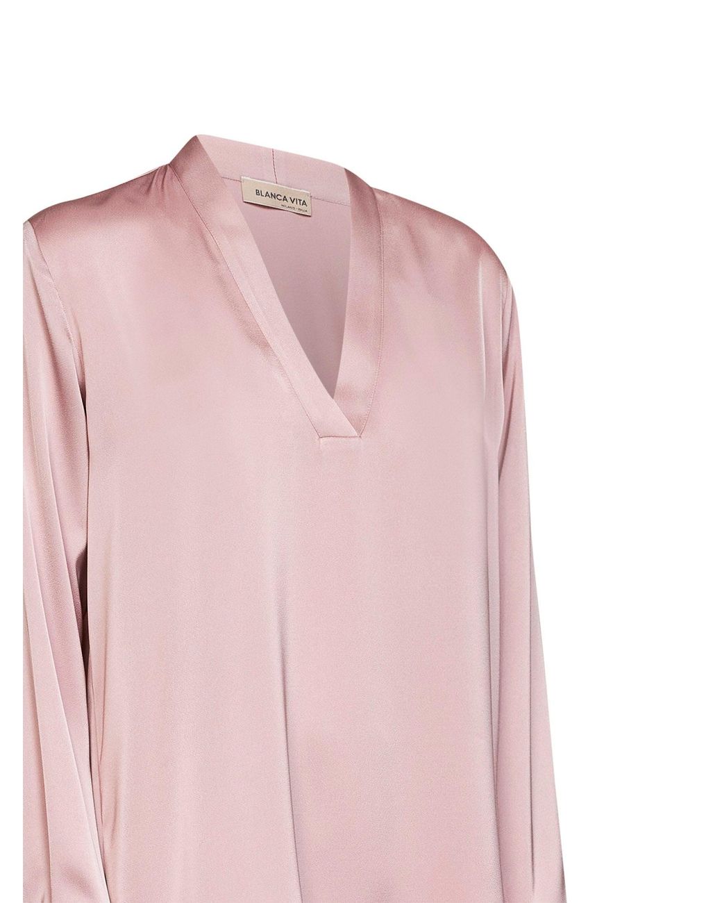 Blanca Vita Pink Amethyst Envers Satin Begma Blouse
