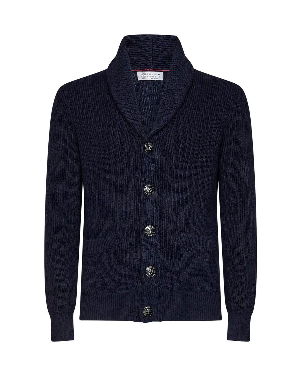Brunello Cucinelli Blue Cardigan Shawl-Collar for men