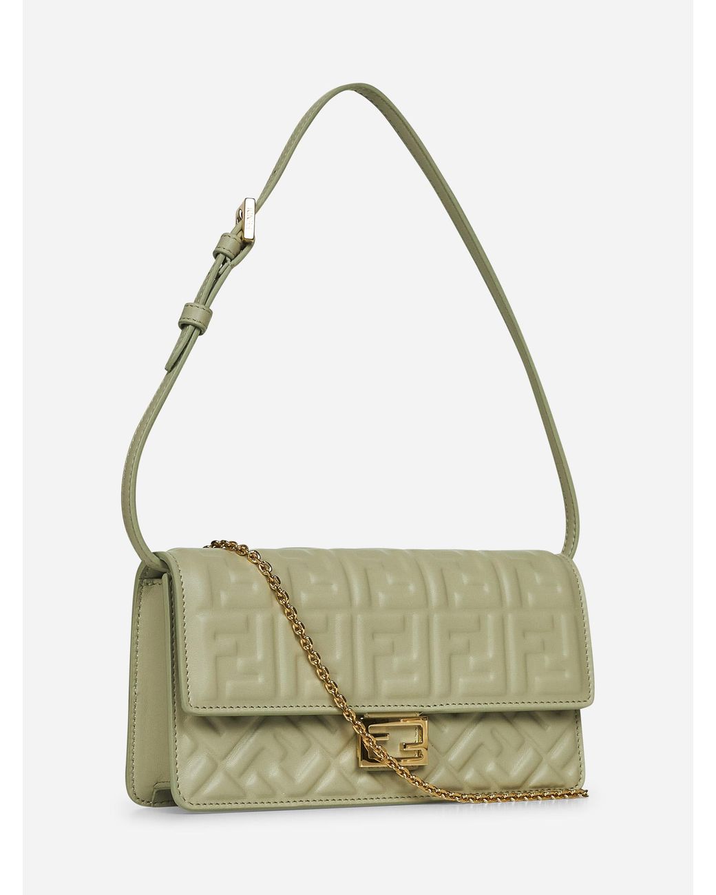 長財布 FENDI PASTEL GREEN NAPPA LEATHER BAGUETTE WALLET Fendi Baguette Wallet with Chain - Fendi - Women | WE IN STYLE