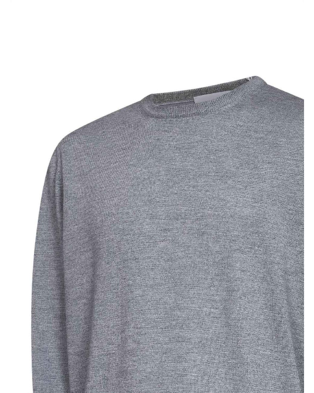 D 40 Gray Crewneck Sweater Virgin Wool Light for men