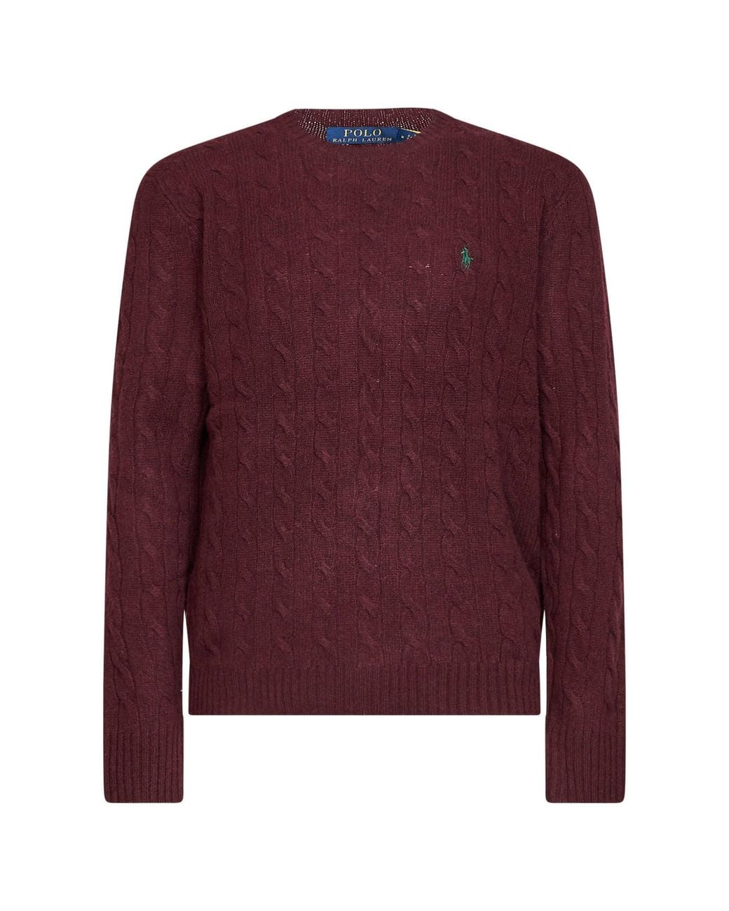Polo Ralph Lauren Purple Aged Wine Heather Cable-Knit Wool And Cashmere Sweater for men