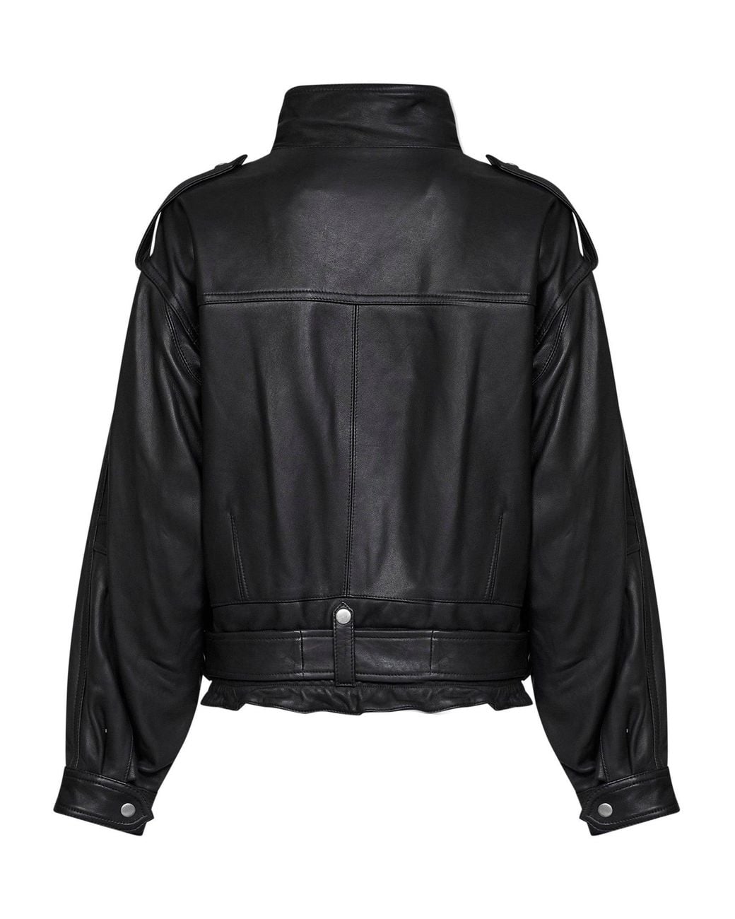 Isabel Marant Black Lambskin Farza Biker Jacket