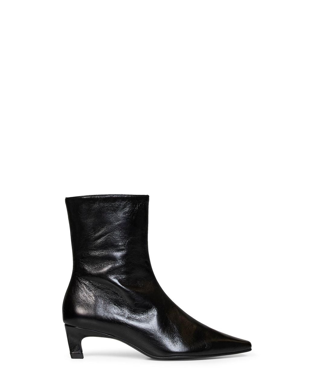Alohas Black Crinkled-Effect Leather Ambar Rift Ankle Boots