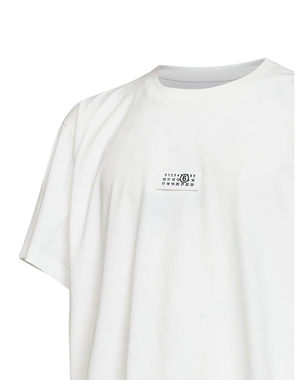 MM6 by Maison Margiela White Off- Cotton Numeric T-Shirt for men