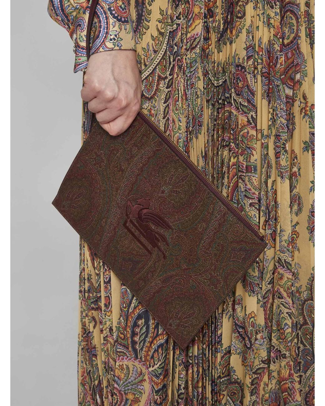 Etro Man Paisley-Print Canvas Clutch Bag