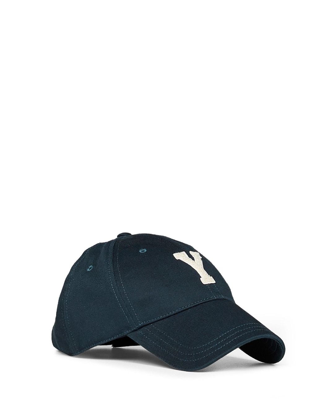 Saint Laurent Blue Gabardine College-Style Y Letterman Baseball Cap for men