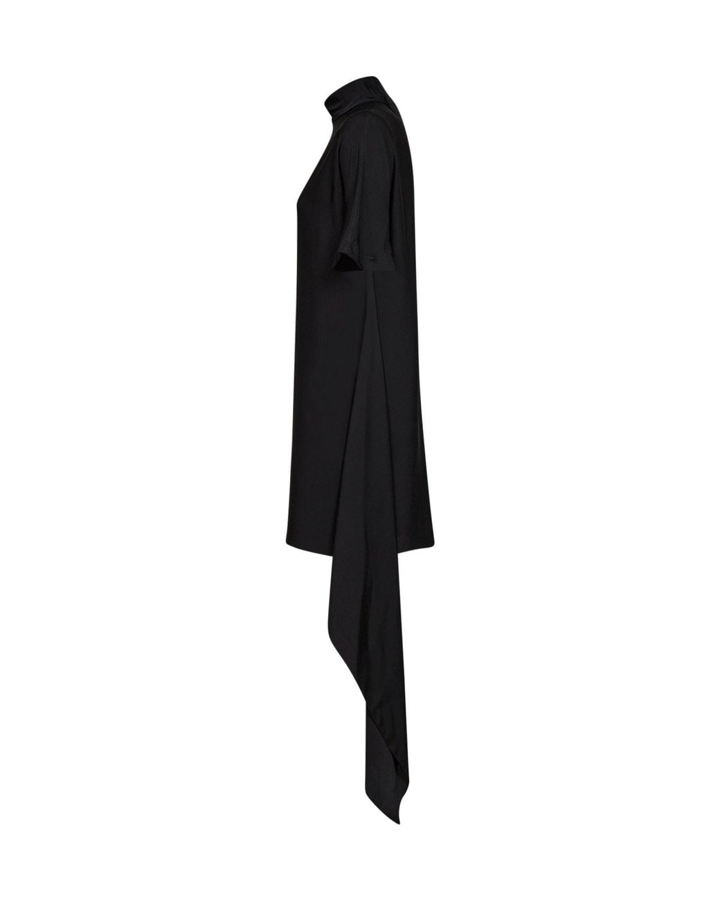 Alaïa Black Viscose Asymmetric T-Shirt Mini Dress