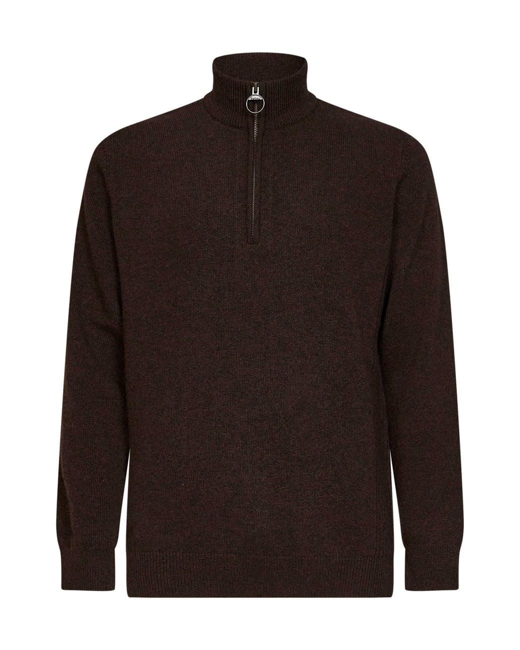 Barbour Brown Dark Oak Holden Lambswool Half-Zip Sweater for men