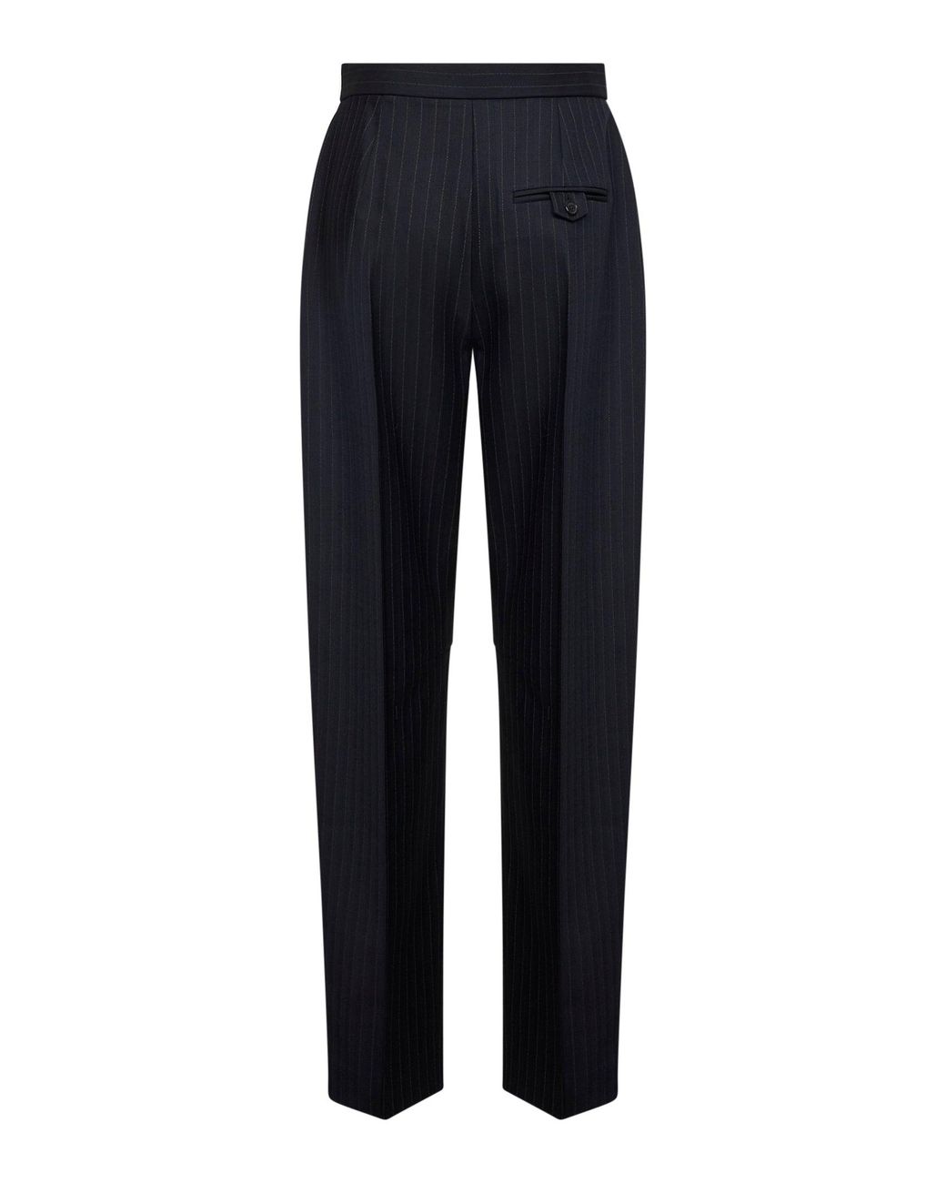 Khaite Blue Pinstriped Stretch Wool Jude Trousers