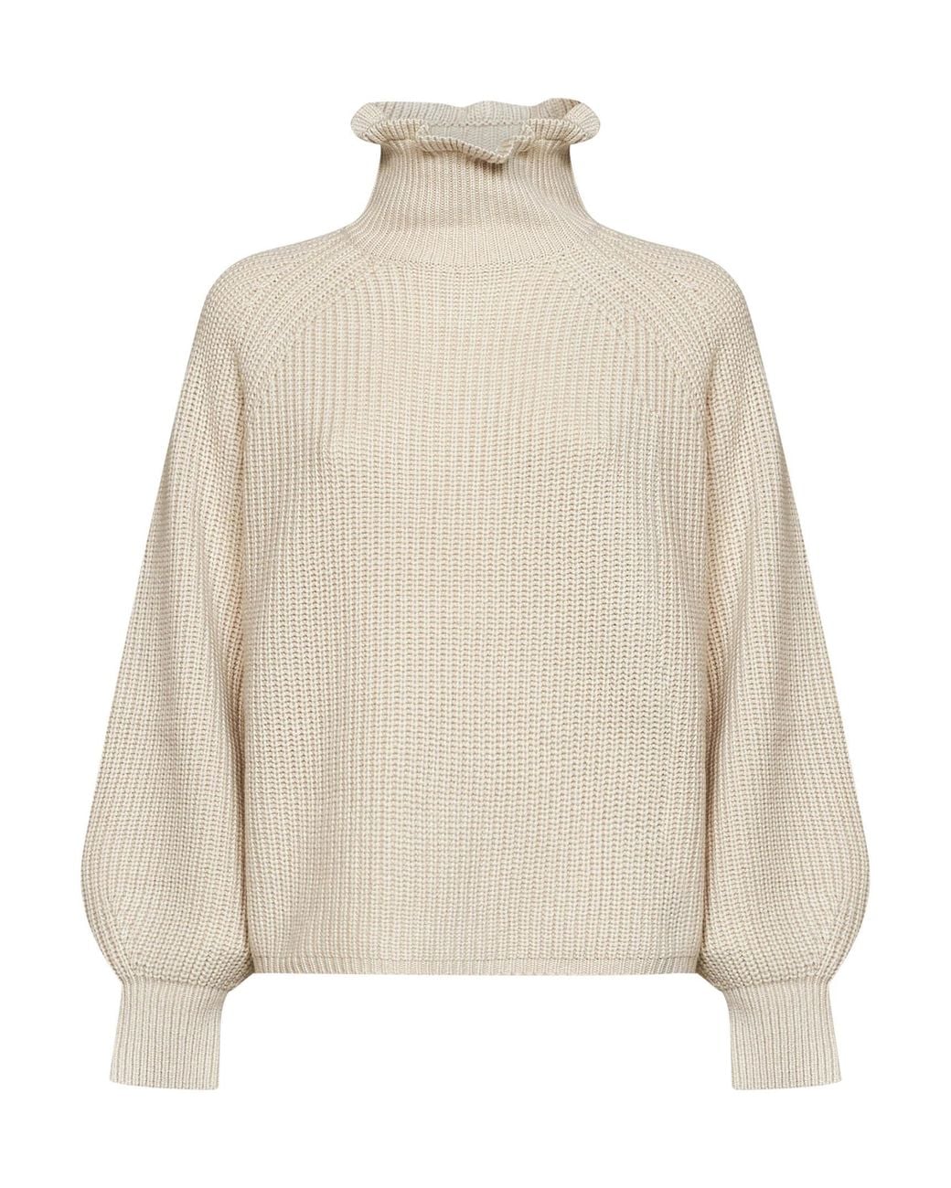 Max Mara Natural Oatmeal Wool And Cashmere Knit Mxmpontile Wide Sweater