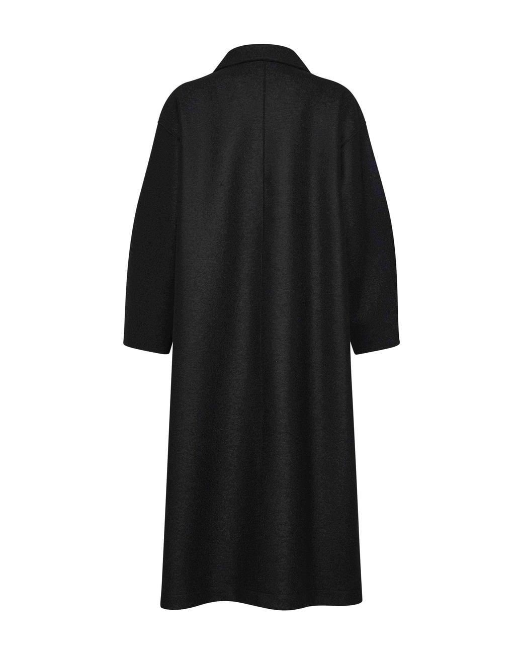 Harris Wharf London Black Felted Wool Funnel Neck Oversized Coat
