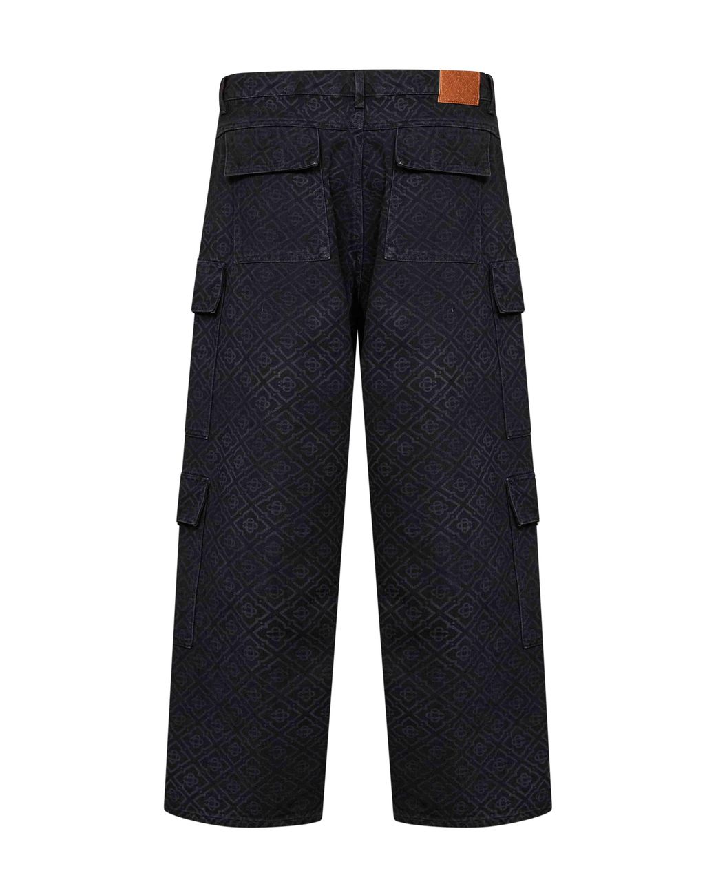 Casablanca Blue Cotton Denim Monogram Cargo Jeans for men