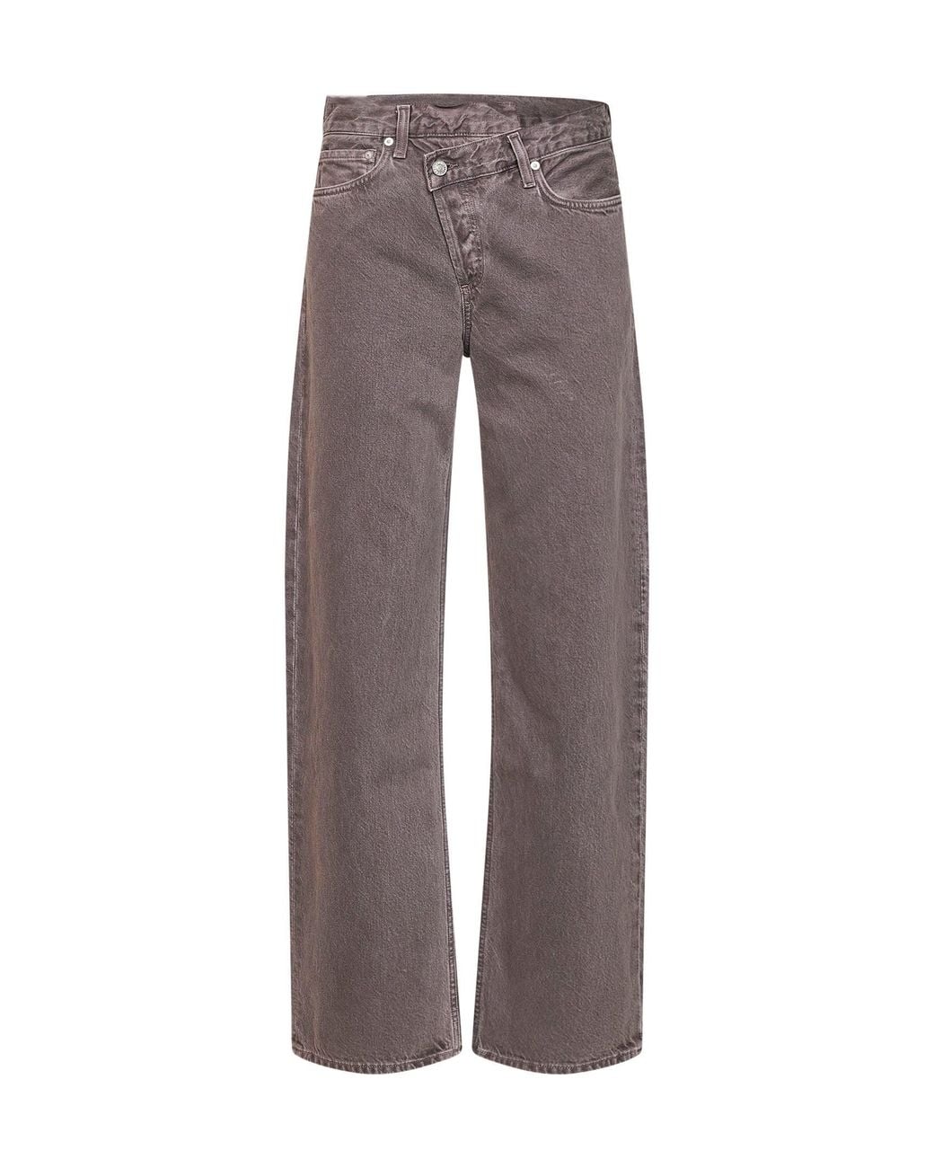 Agolde Gray Denim Arc Criss Cross Jeans