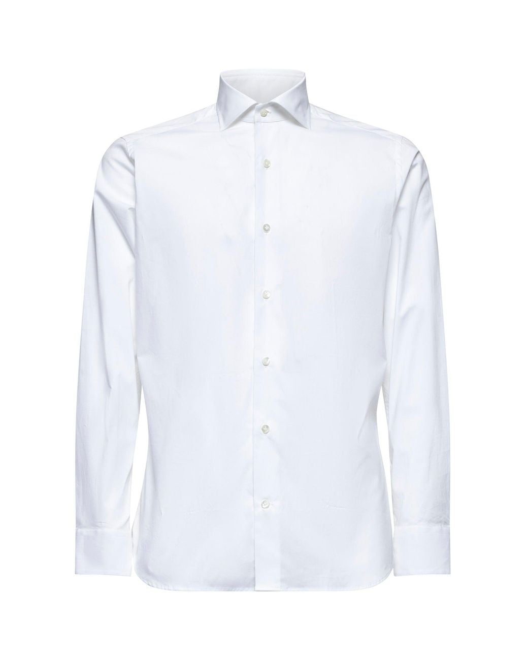 D 40 White Stretch Cotton Classic Shirt for men