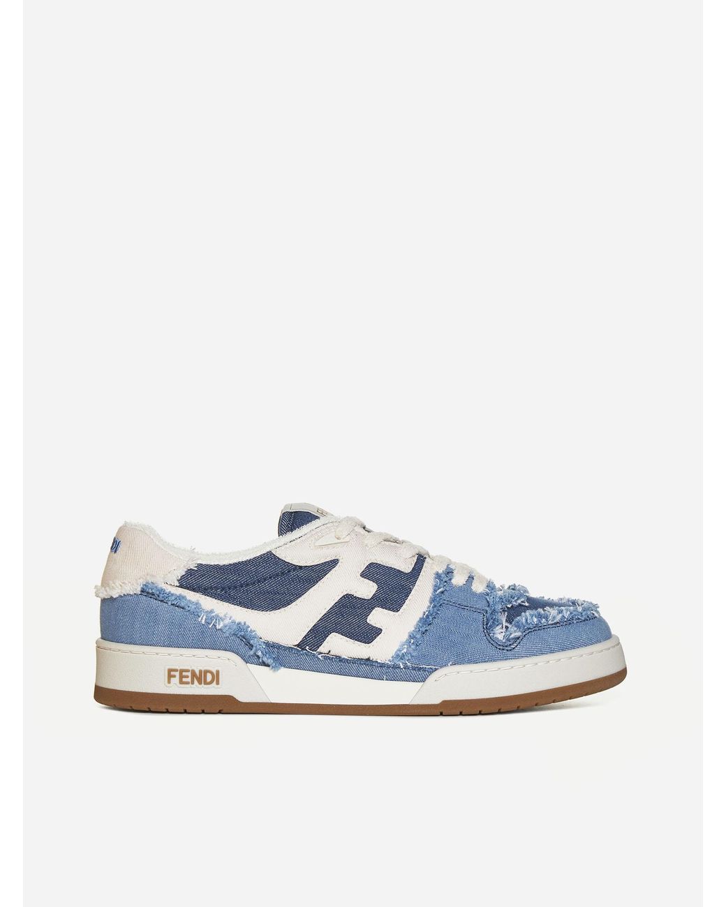 Fendi Match Logo Denim Sneakers in Blue for Men | Lyst