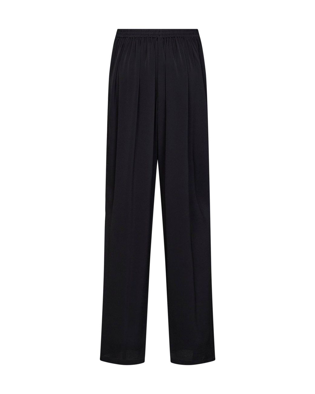 Alaïa Blue Cady Straight Trousers With Contrasting Bands