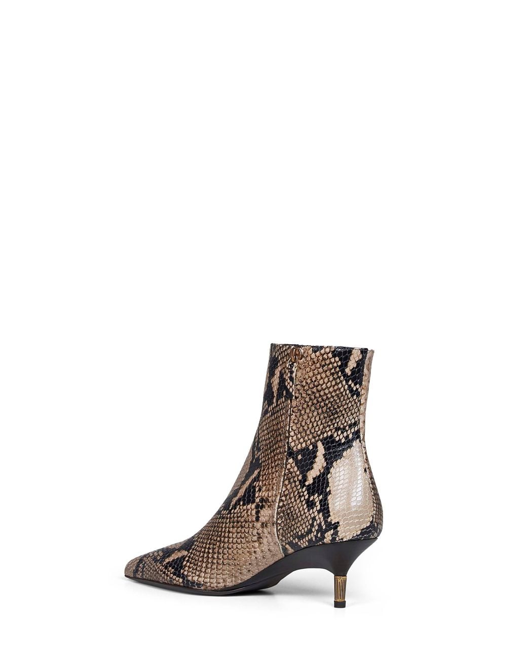Khaite White Ankle Boots Bella Taupe Python-Embossed Leather Calf