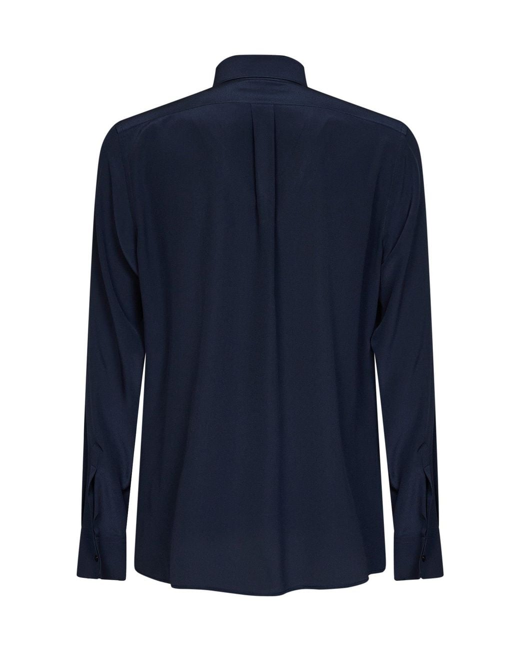 Dolce & Gabbana Blue Dark Silk Crêpe De Chine Martini Shirt for men