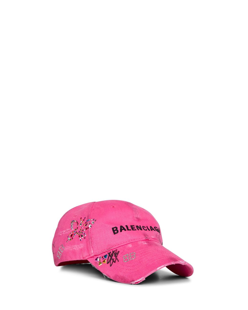 Balenciaga Pink Cotton Drill Upcycled Baseball Cap